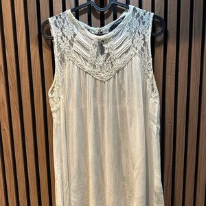 Cream Lacey Sleeveless Top